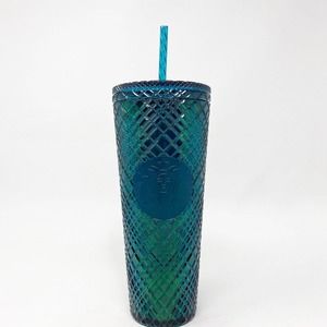 Starbucks Holiday 2021 Emerald Green Jeweled Venti 24 oz Cold Tumbler Cup